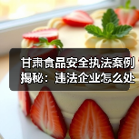 甘肃食品安全执法案例揭秘:违法企业怎么处理?(图1) 甘肃食品安全执法案例揭秘:违法企业怎么处理?(图1)